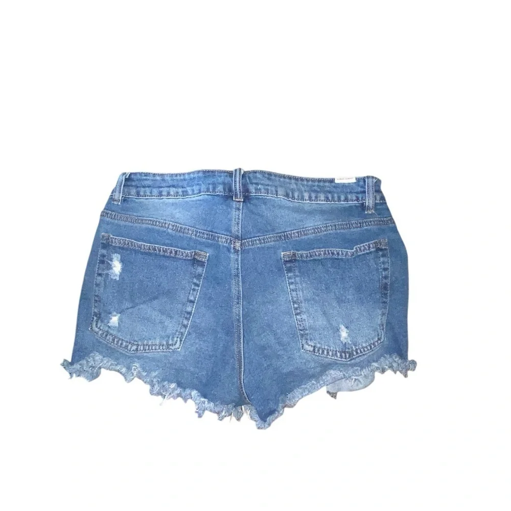 Almost Famous Distressed Blue Denim Cut Off Shorts boho western summer basic